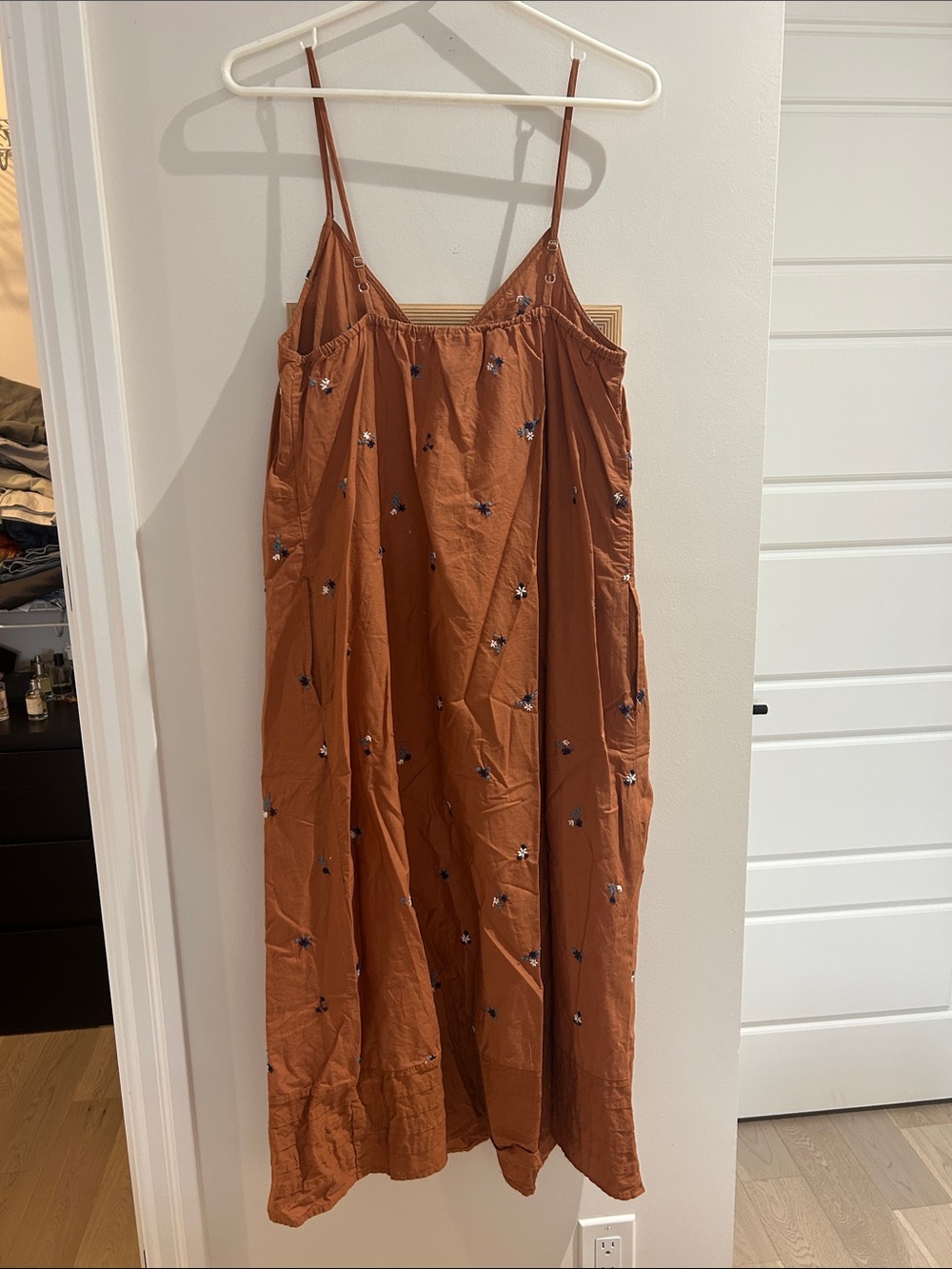 Universal Thread Rust Embroidered Spaghetti-Strap Maxi Dress - Picture 2 of 3